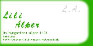 lili alper business card